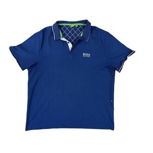 Hugo Boss Moisture Manager Men Blue‎ Short Sleeve Polo Sz XXXL